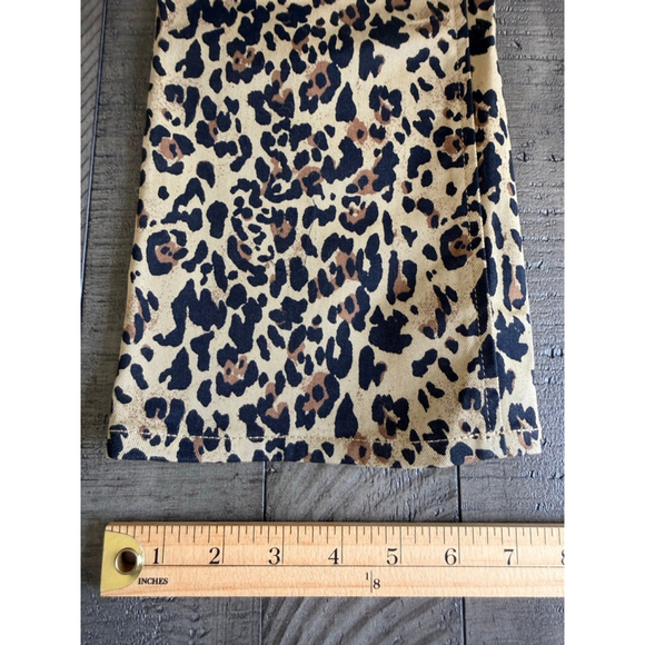 J.Crew Leopard Print Straight Leg Pants Women’s Size 25 Stretch Cotton Mid-Rise - Picture 6 of 9